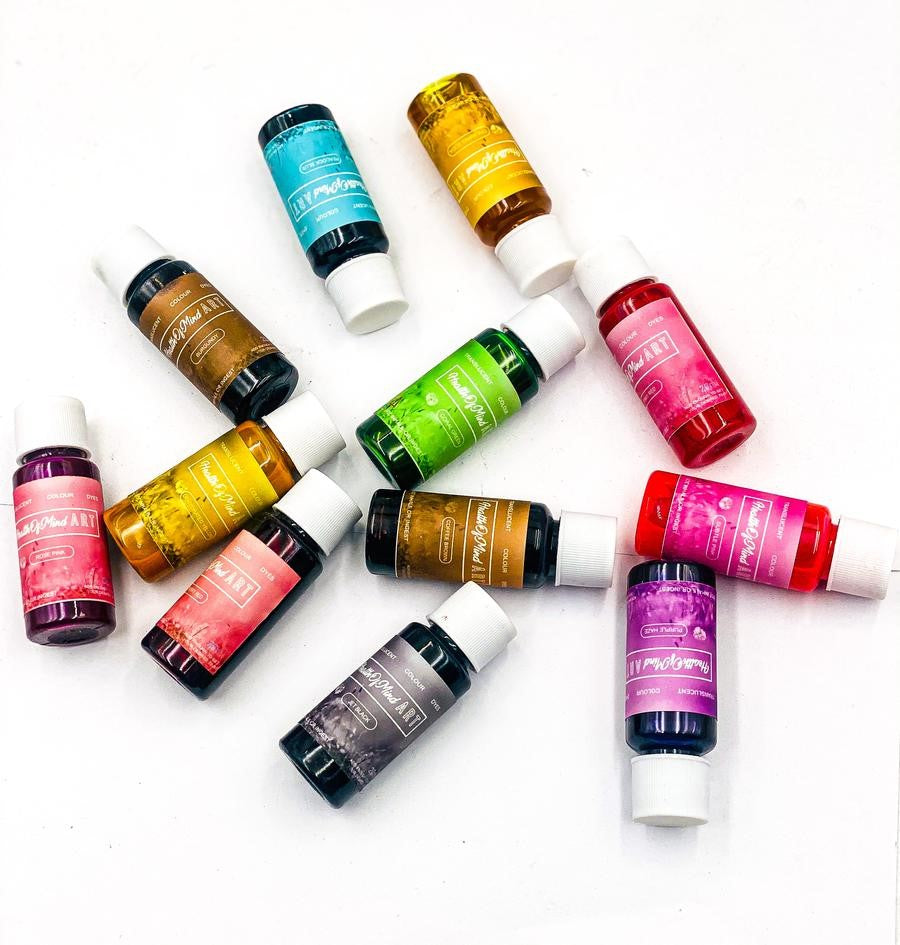 Health of Mind Art Cherry Red 20mL Translucent Colour Dye casting epoxy resin bottle close-up