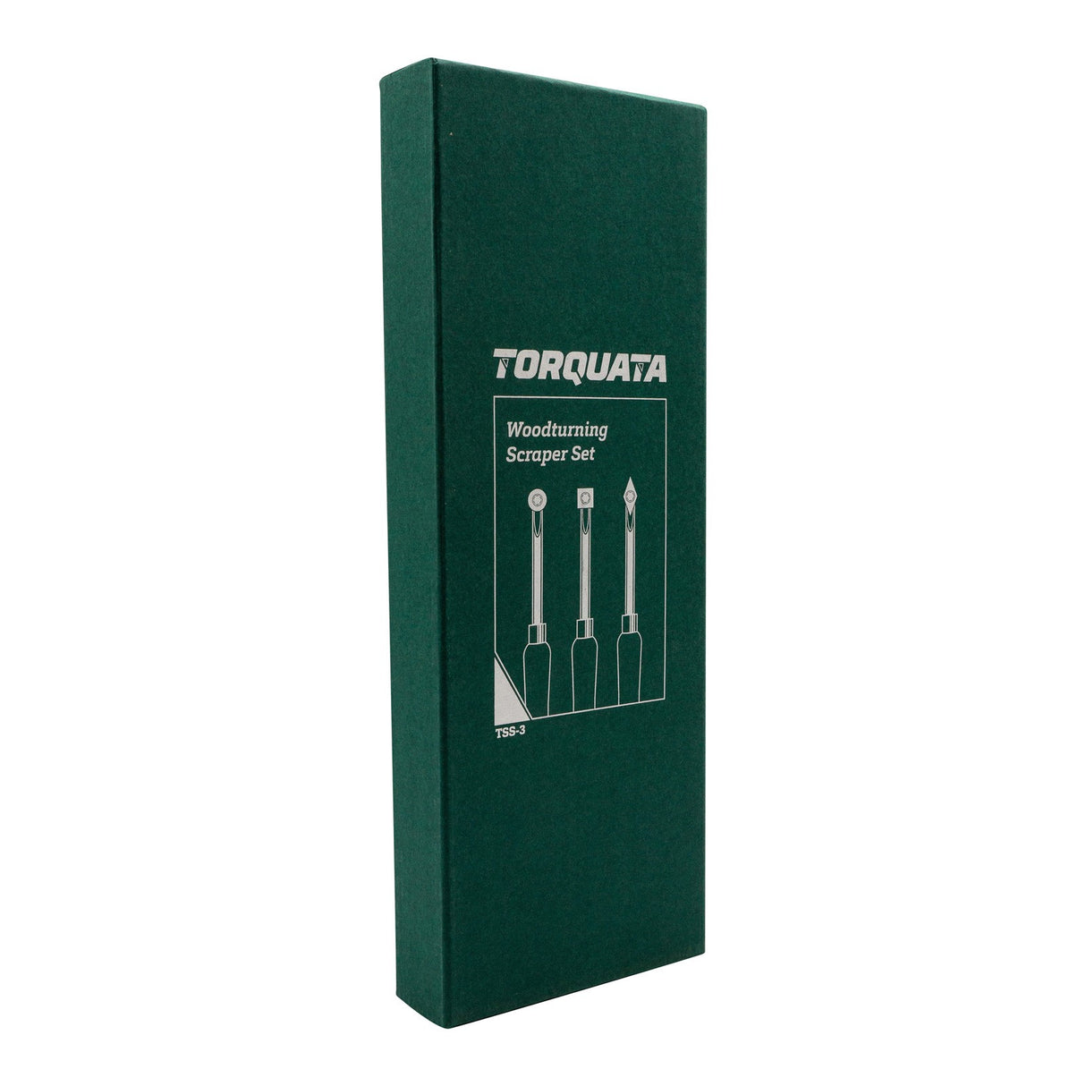 Torquata Tungsten Carbide Mini Wood Turning Tool Set showing three tools with ergonomic handles