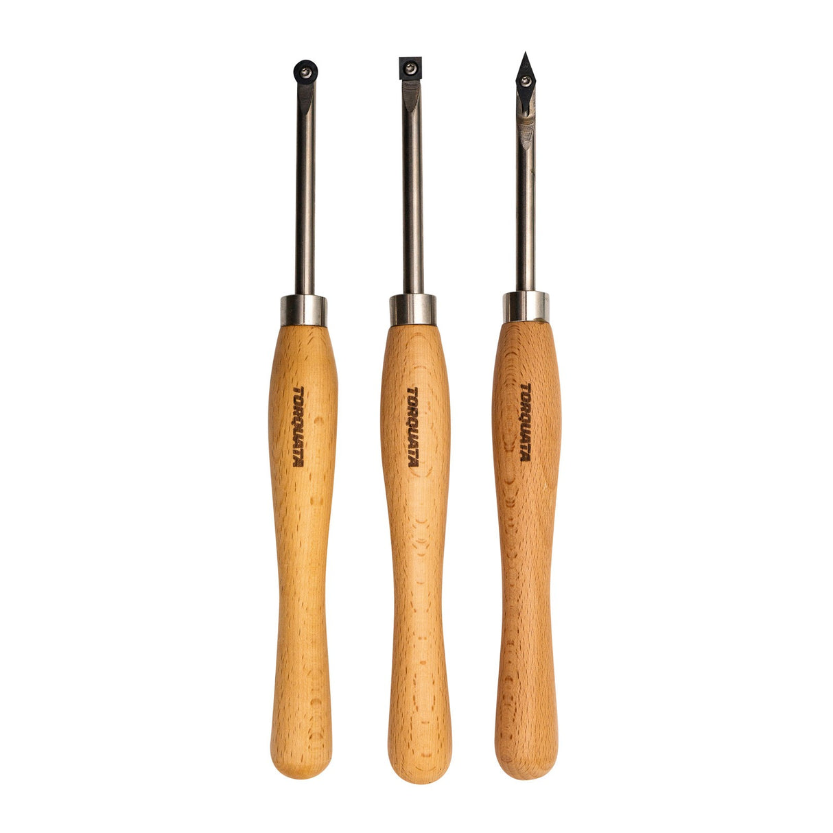 Torquata Tungsten Carbide Mini Woodturning Tool Set angled for detail