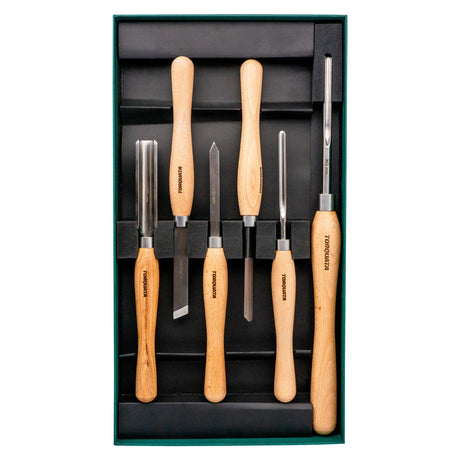 Torquata Wood Turning Tool Set M2 HSS - Six essential high-speed steel tools for quality woodturning