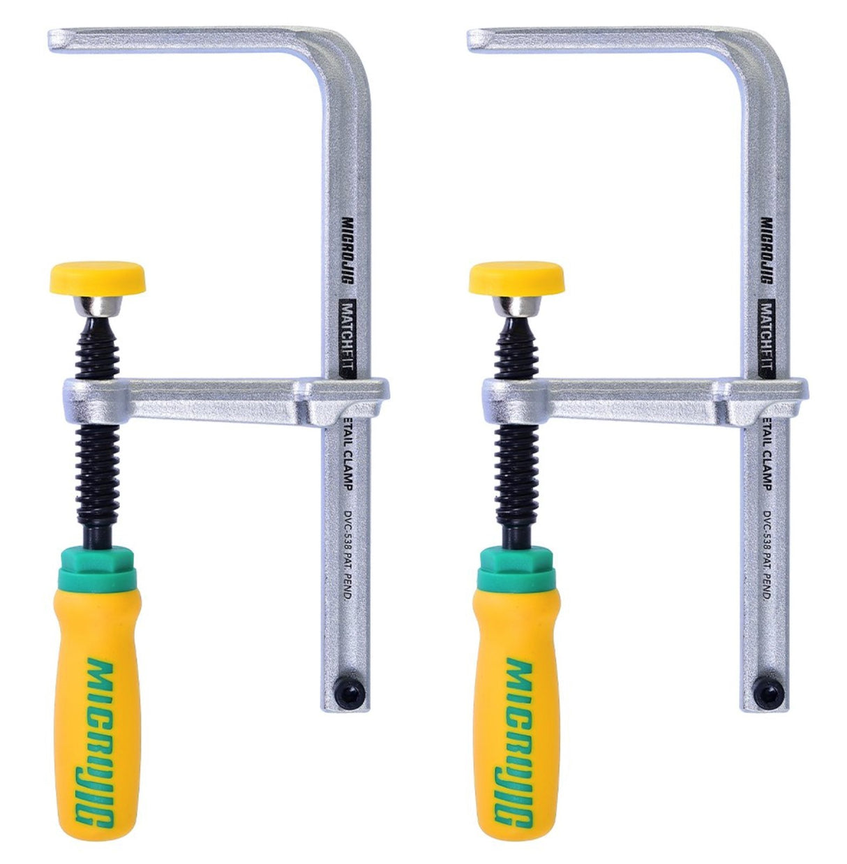 MicroJig MatchFit Dovetail Track Clamp Pro Set of Four Clamps and Accessories in use with woodworking project