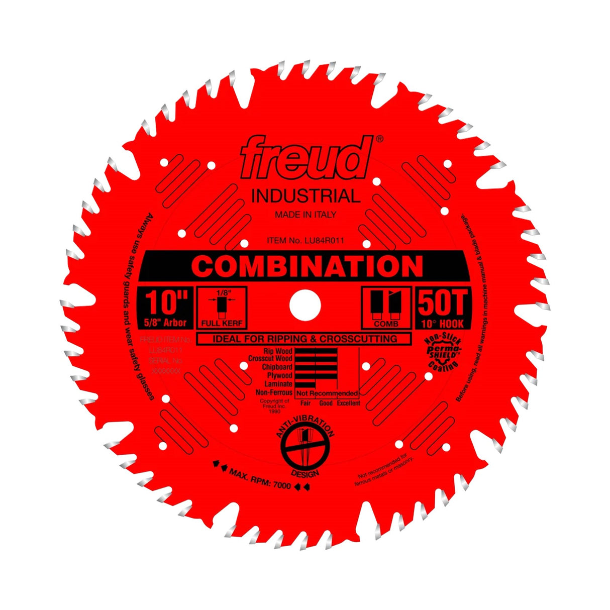 Freud Heavy-Duty Combination Circular Saw Blade for precise cuts across and along the grain, ideal for composite materials and timber
