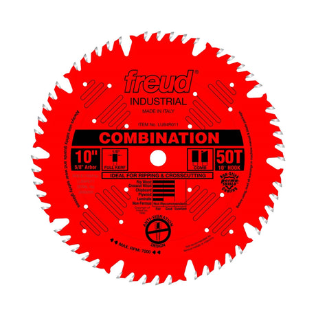 Freud Heavy-Duty Combination Circular Saw Blade for precise cuts across and along the grain, ideal for composite materials and timber