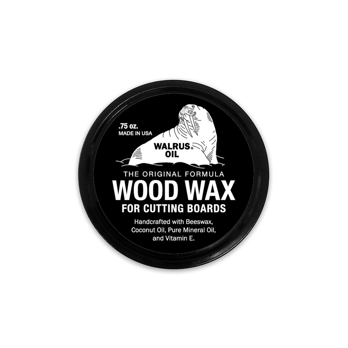 Walrus Oil Wood Wax for Cutting Boards being applied to a timber surface