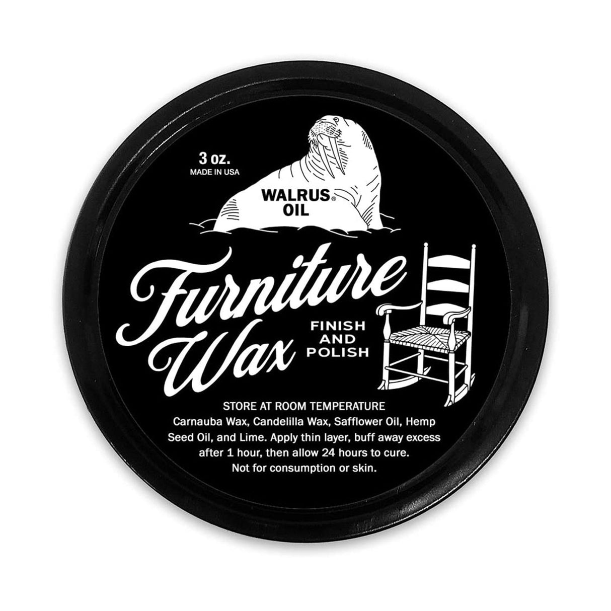 Walrus Oil Furniture Wax Finish 88mL - Enhances water protection & adds shine to woodworking projects