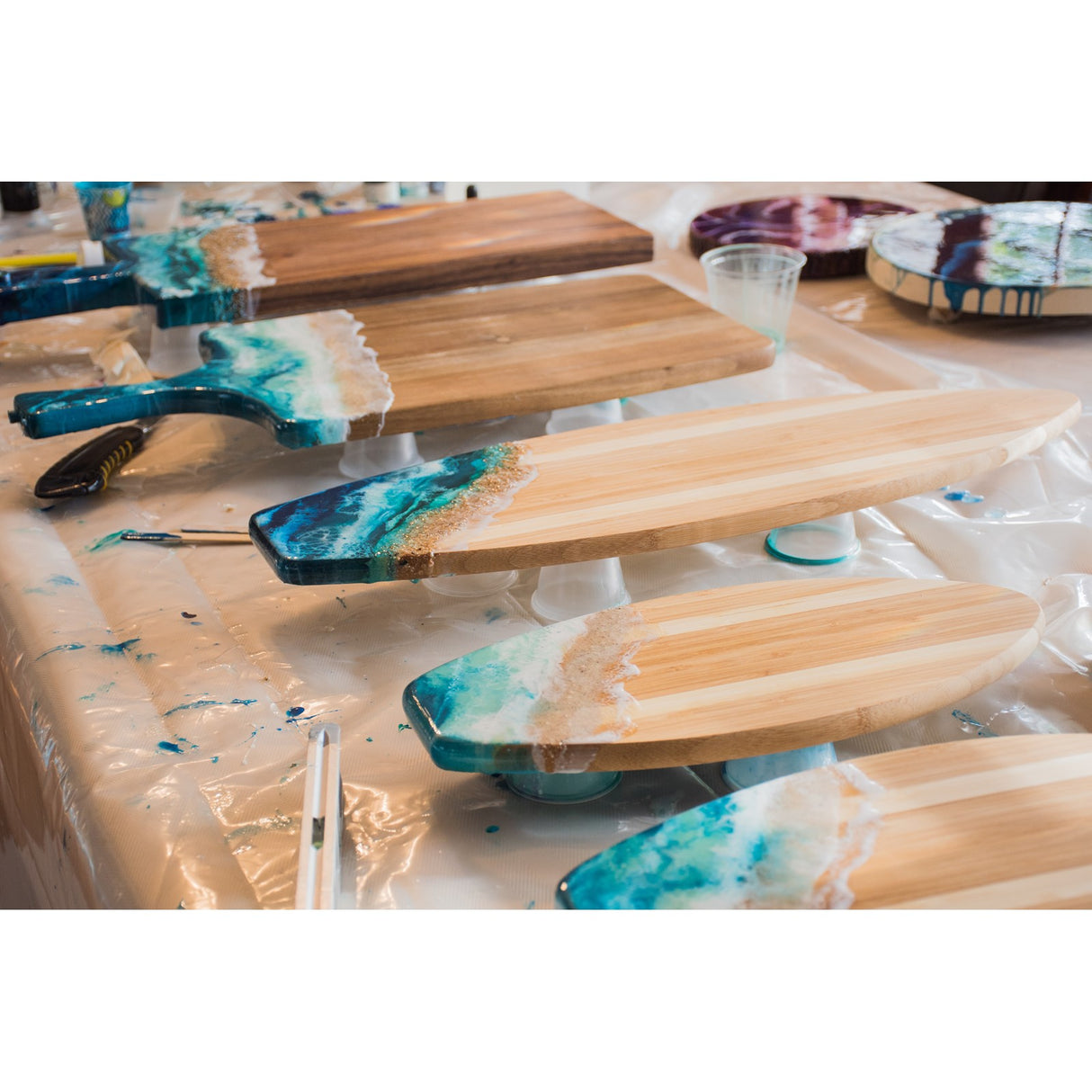 Luci Clear Coating Resin for deep pour epoxy casting and river tables on wooden boards