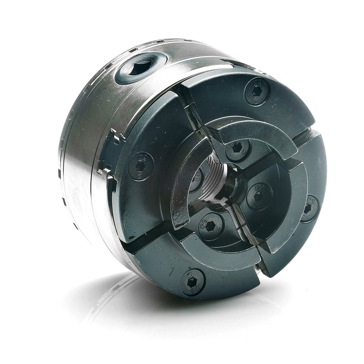 Torquata 100mm Scroll Chuck for woodturning on lathe, M33 thread, 3.5TPI insert adapter, in Australian woodworking store