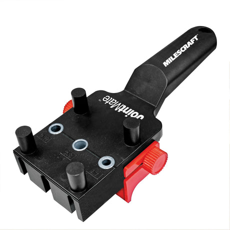 Milescraft Dowelling Jig Kit with Self-Centering Metric Dowel Set in use
