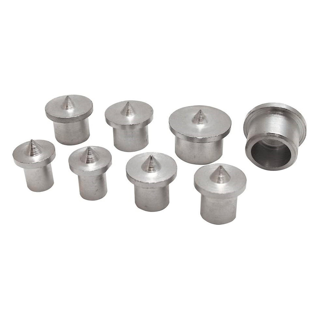Milescraft Imperial Dowel and Tenon Centre Set for accurate dowel hole marking. Set of 8 steel centres for various hole sizes