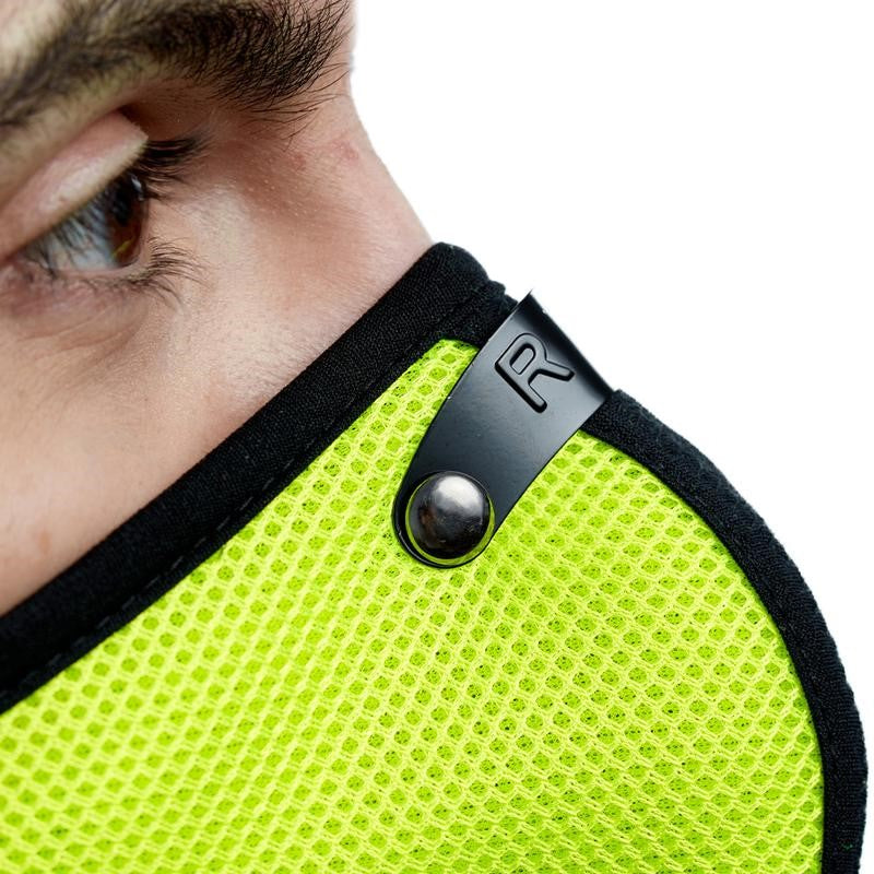 Breathable green RZMask M2 dust face mask with replaceable filters for woodworking in dusty Australian workshops