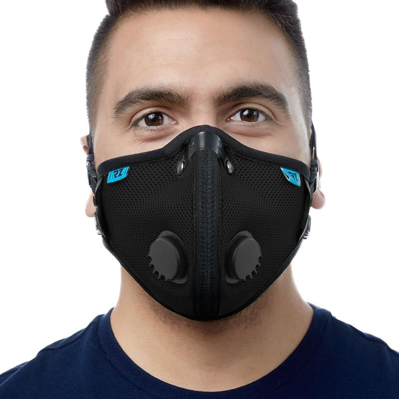 RZMask M2.5 Dust Face Mask Black Replaceable Filters side view