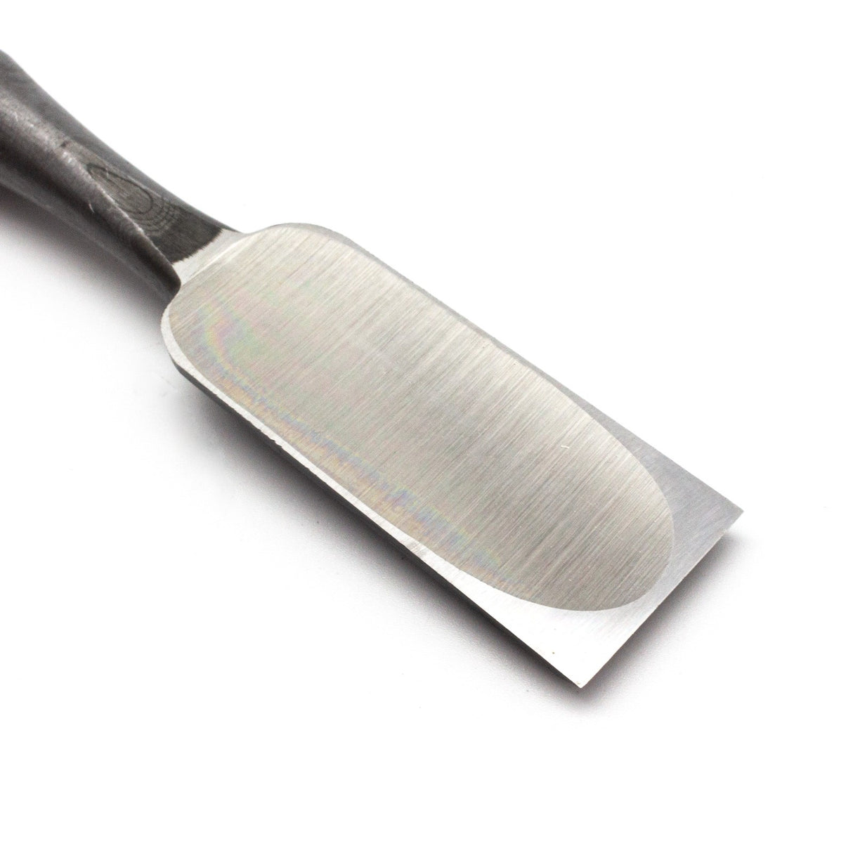 Japanese Damascus Oire Nomi Chisel with Ebony Handle close-up woodworking tool detail