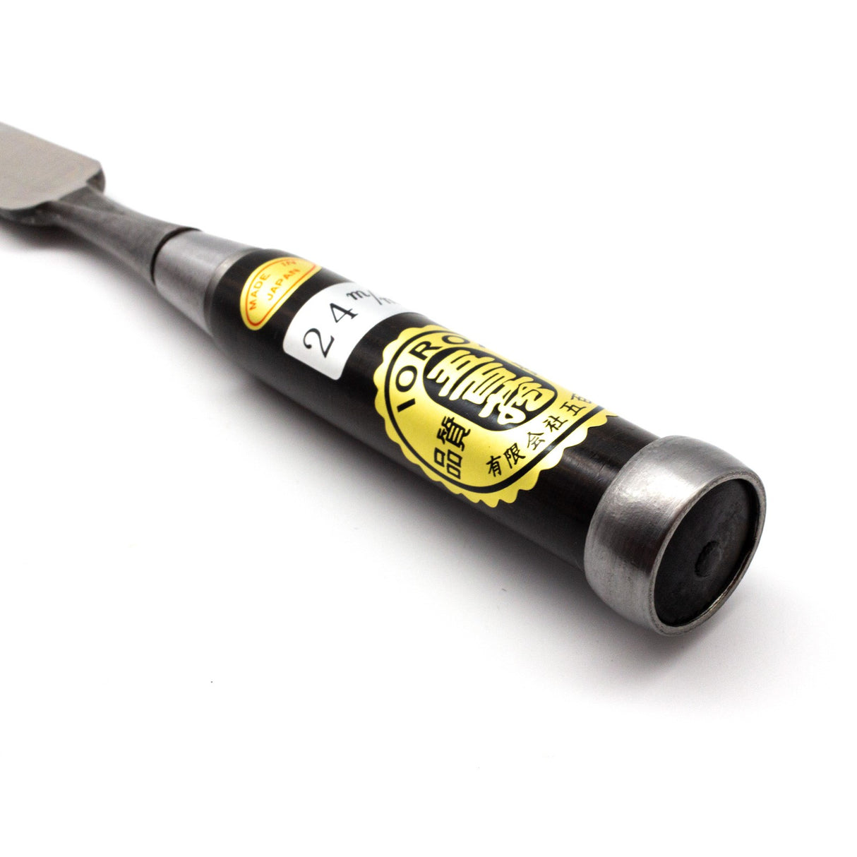 Ioroi Japanese Damascus Oire Nomi Chisel with Ebony Handle, showcasing detailed blade and handle craftsmanship