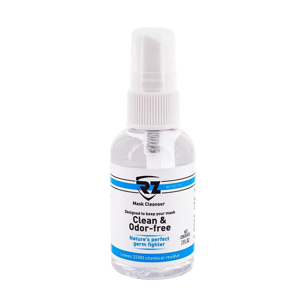 RZMask Dust Mask Cleanser 59ml Pump Spray Deodorant in use, keeping mask clean and fresh without rinsing