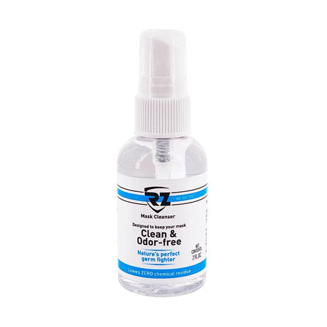 RZMask Dust Mask Cleanser 59ml Pump Spray Deodorant in use, keeping mask clean and fresh without rinsing