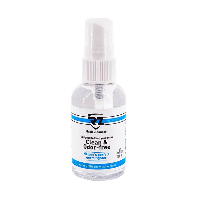RZMask Dust Mask Cleanser 59ml Pump Spray Deodorant in use, keeping mask clean and fresh without rinsing