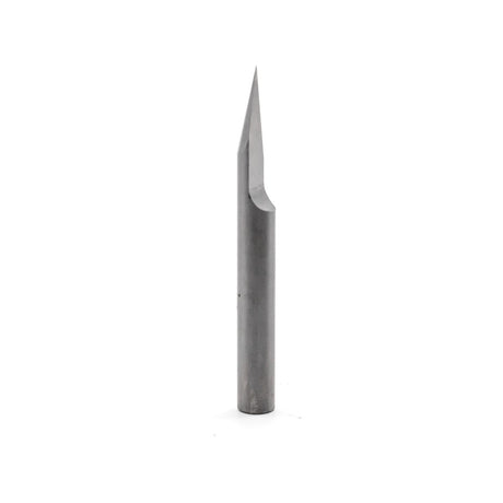 Torquata V Groove CNC Router Bit 30 Degree Angle 1/4in Shank in use on a non-ferrous material