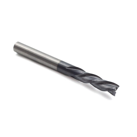 Torquata Triple-Flute 1/4in ZrN Coated Spiral Upcut Long CNC Router Bit in use on machine
