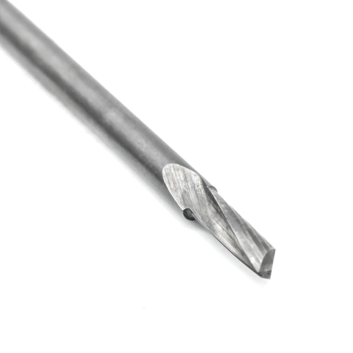 Australian-made solid carbide spiral flute router bit for CNC, ideal for plastics and non-ferrous materials