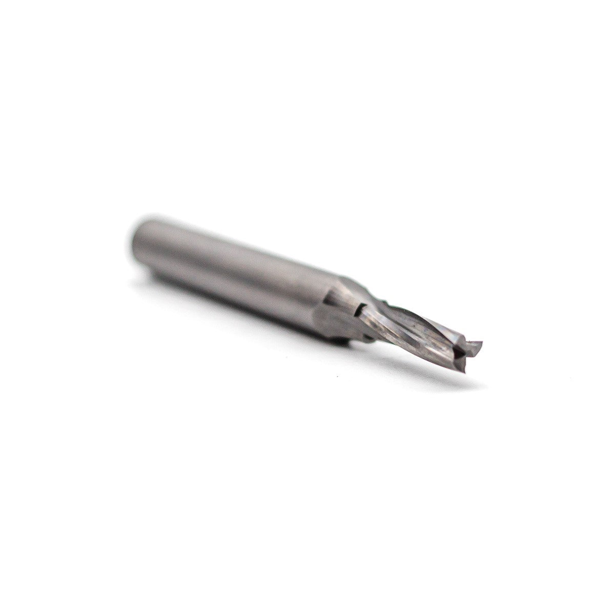 Torquata Triple-Flute Upcut Spiral CNC Router Bits showcasing solid carbide material on a 1/4in shank