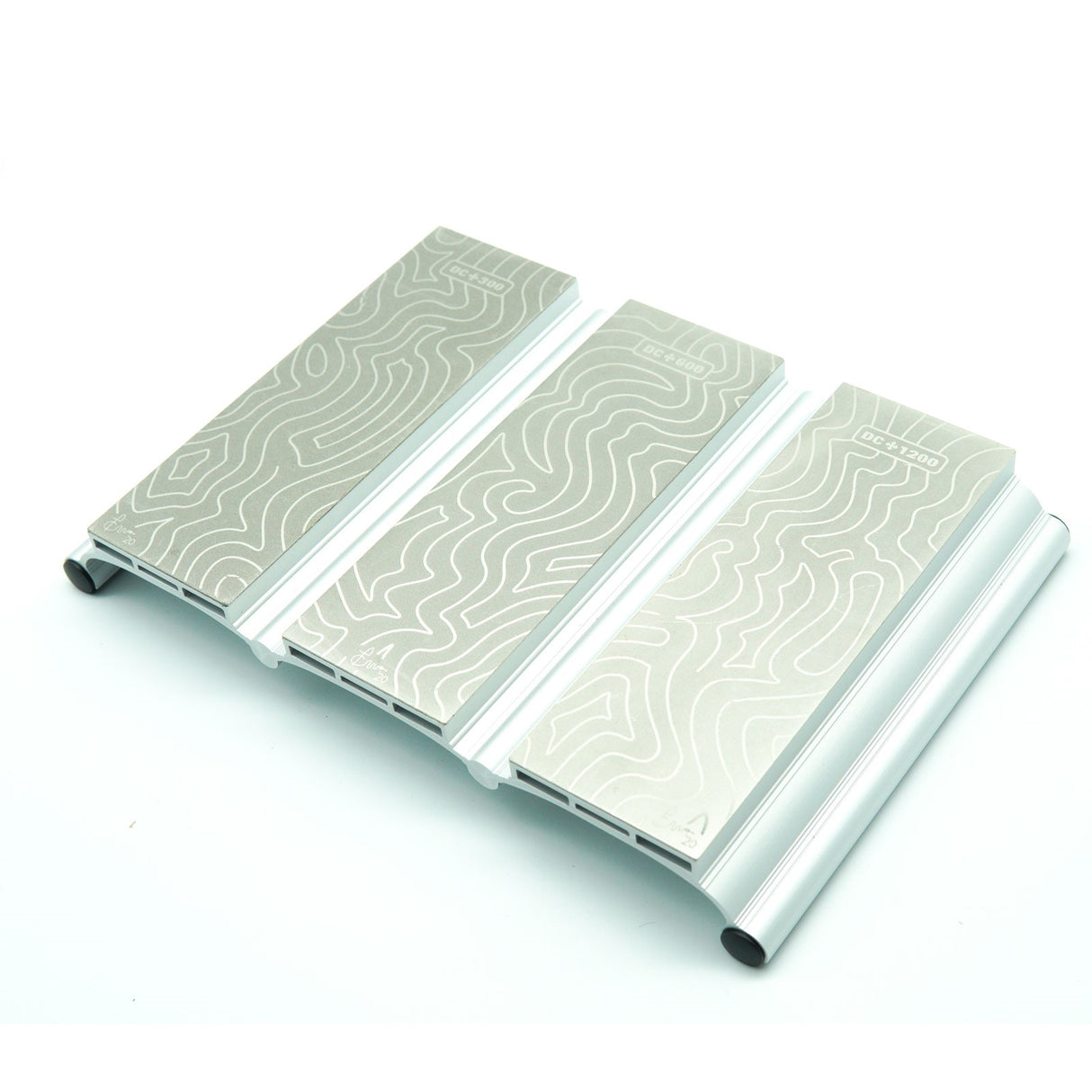 MPOWER Triple Diamond Sharpening Station with Strops, complete sharpening package on wooden workbench