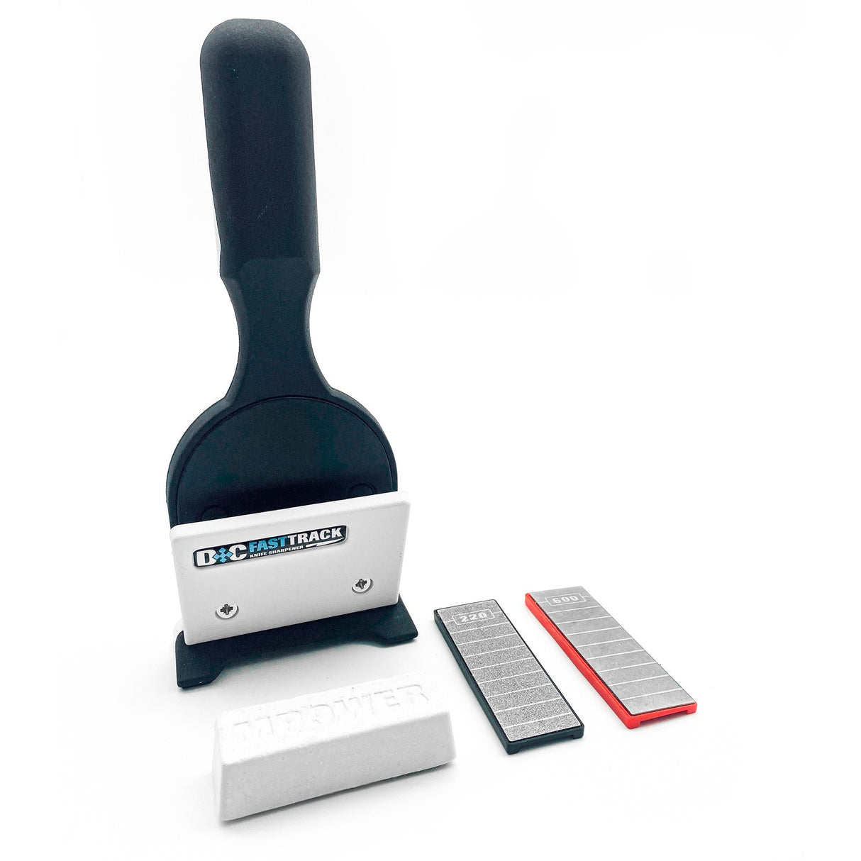 MPOWER FASTTRACK Knife Sharpener Kit with 600 Grit Diamond Plate and White Wax for kitchen knives