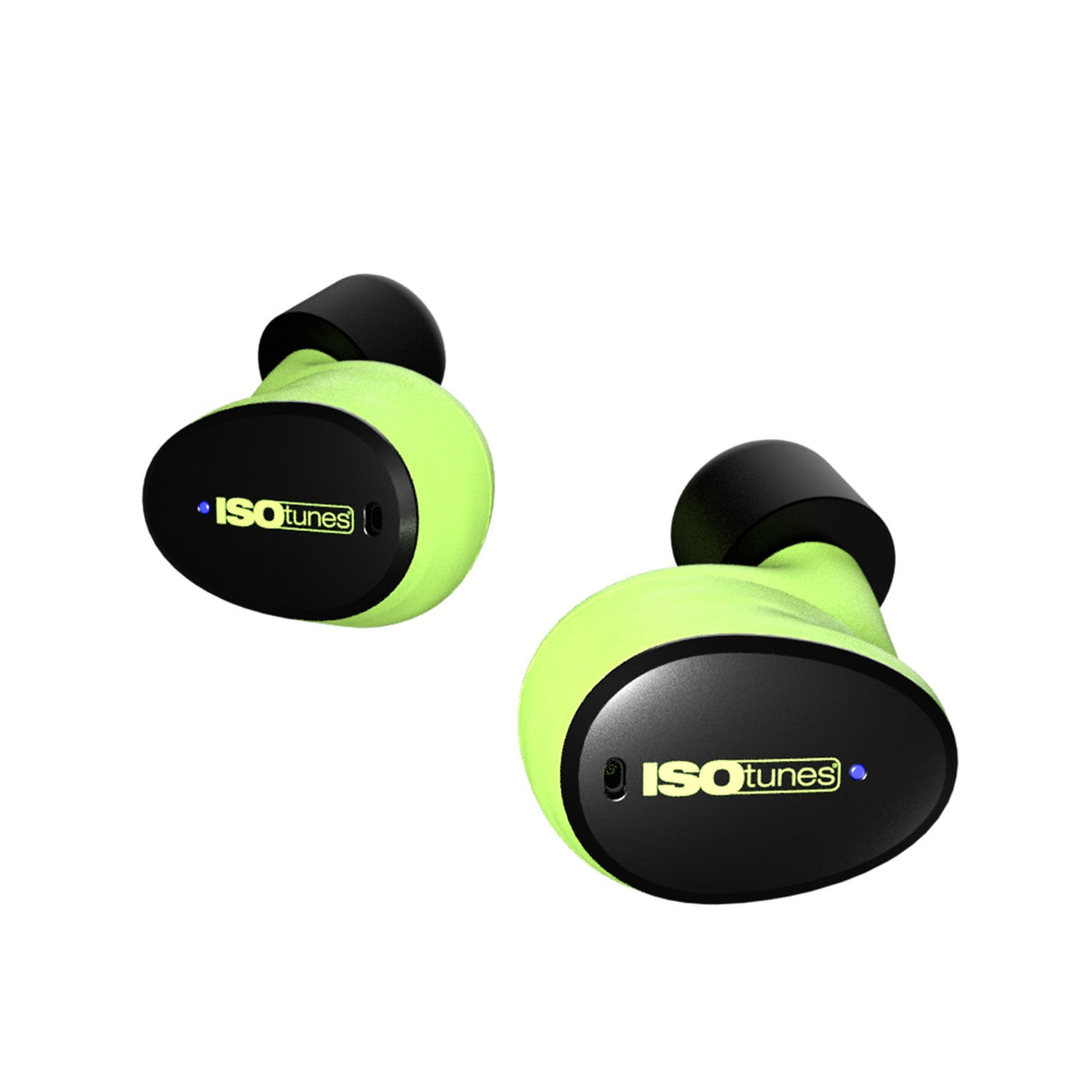 ISOtunes FREE Aware green wireless Bluetooth earbuds for woodworking enthusiasts in noisy workshops