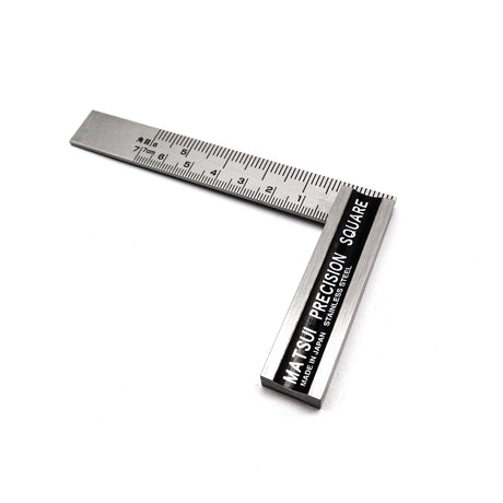 Matsui 100mm Stainless Steel Precision Square with Metric & Kakume Scales, high-quality woodworking tool from Australia