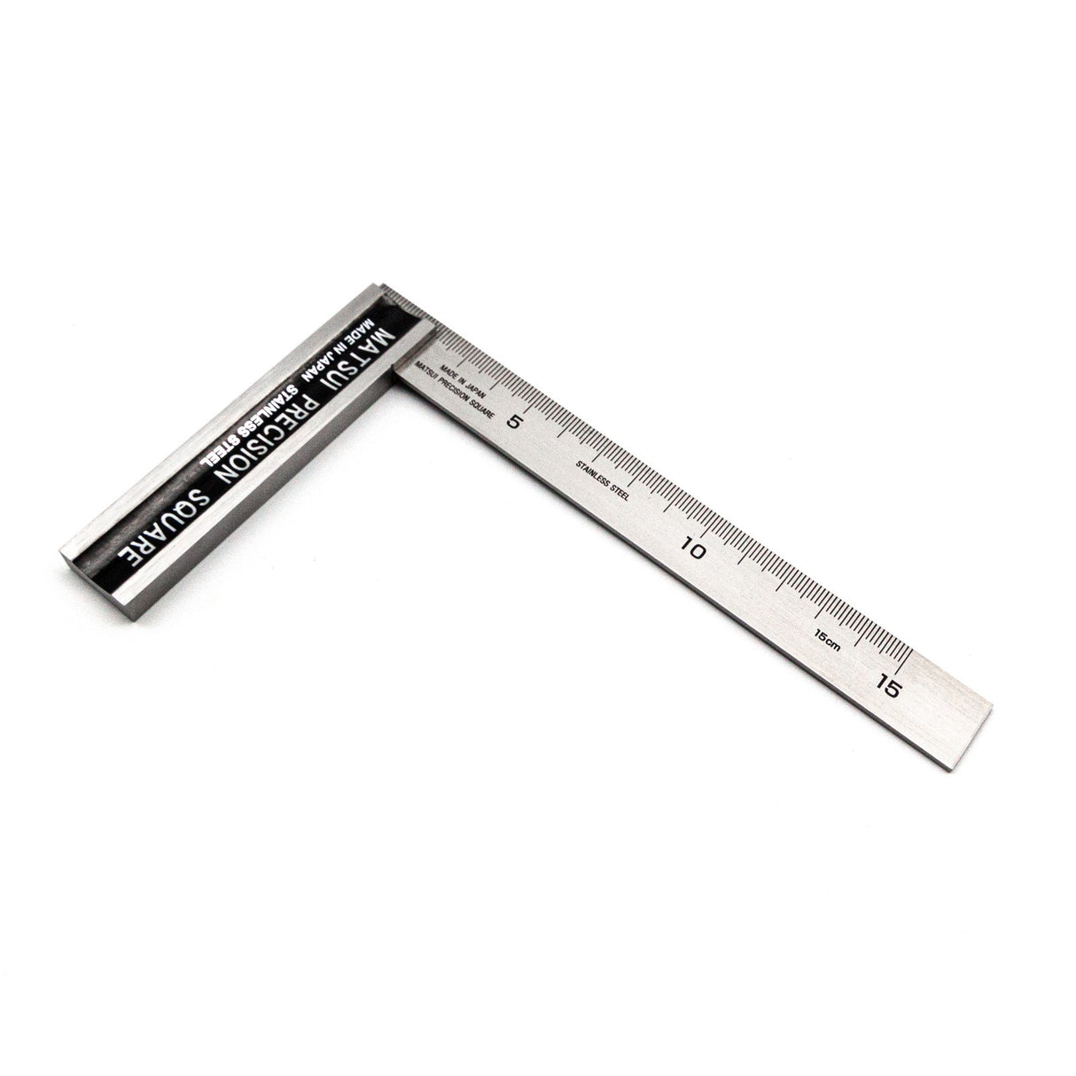 Matsui 150mm stainless steel precision square with metric and Kakume scales for woodworking