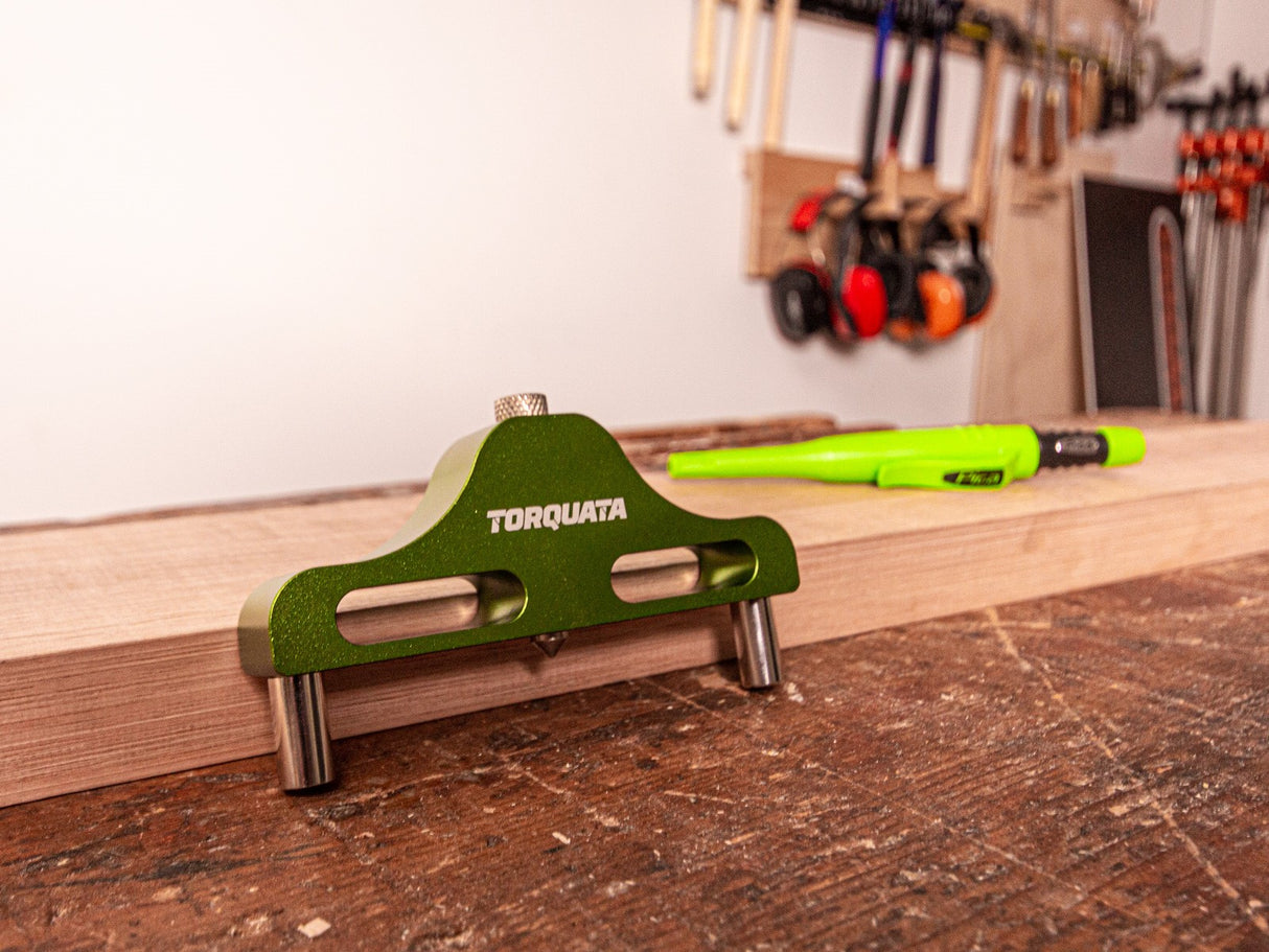 Torquata Centre Finder Marking Gauge in durable aluminium alloy, angled view