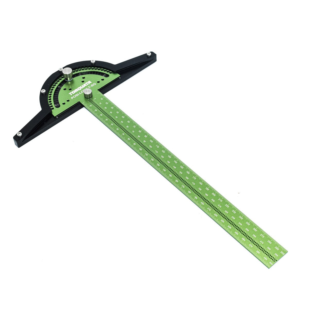 Torquata 300mm Posi-Lock T Square with Protractor, ideal for accurate woodworking layouts