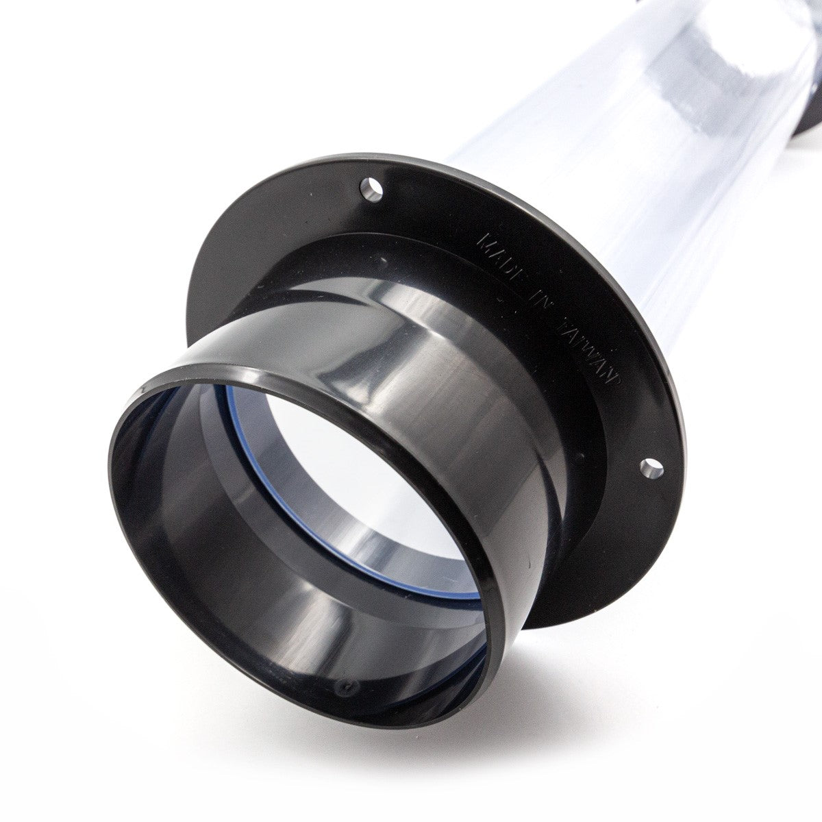 Sherwood 4in Through Wall Dust Extraction Tube 450mm Long in woodworking workshop setting