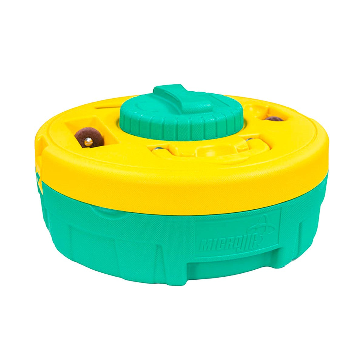 MicroJig BLADECLEAN Saw Blade & Router Bit Cleaning System in use on a circular saw blade