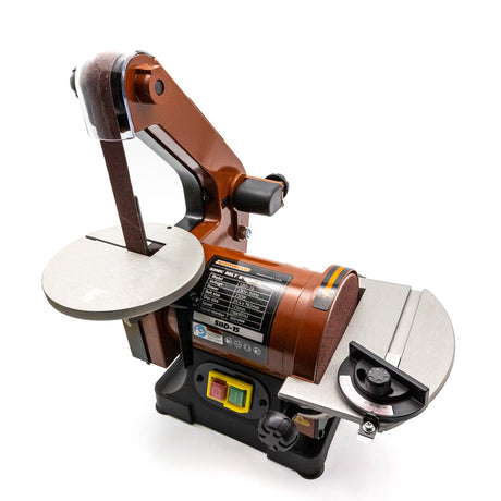 Sherwood 1 x 5in Benchtop Vertical Belt and Disc Sander Linisher 250W in action