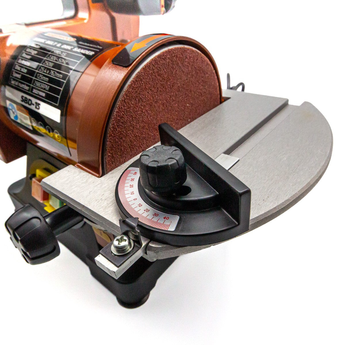 Sherwood 1 x 5in Benchtop Vertical Belt and Disc Sander Linisher 250W in workshop setting