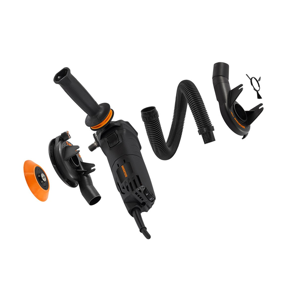 Arbortech Angle Grinder Power Carving Unit 1000W in action with a woodworking attachment