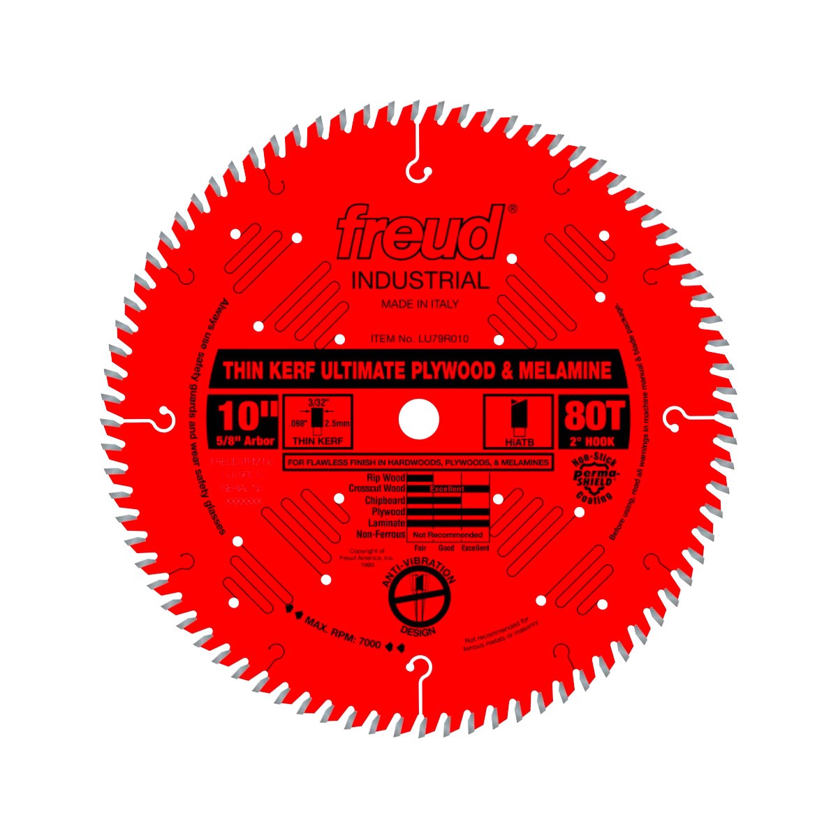 Freud Thin Kerf Ultimate Plywood & Melamine Saw Blade in action on wood surface