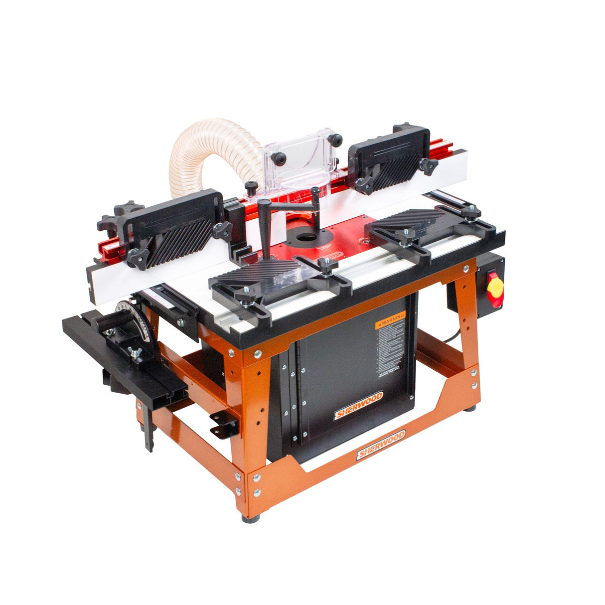 Sherwood Deluxe Benchtop Router Table with MDF/Phenolic Table and Round Body Router Motor & Lift in action