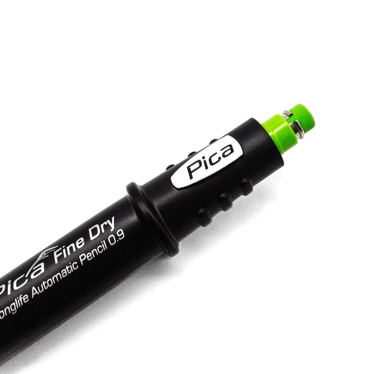 Australian-made Pica Fine Dry Automatic Long-life Pacer Pencil 0.9mm in use on wood surface