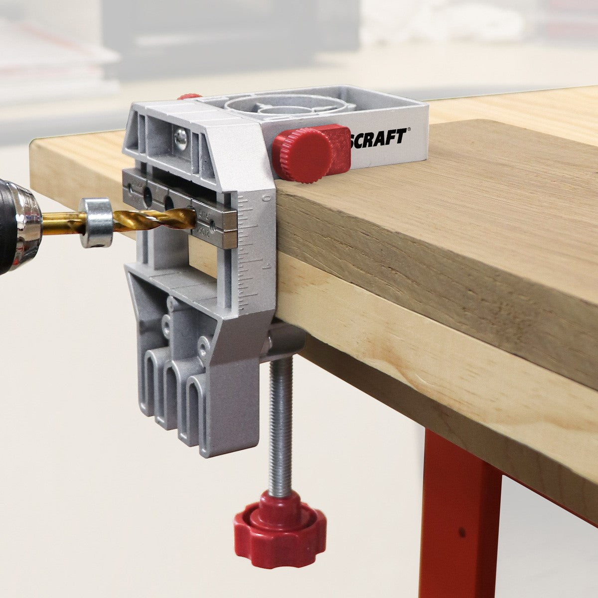 Milescraft JointMaster Dowelling Jig in action, producing precise and sturdy joints for woodworking projects