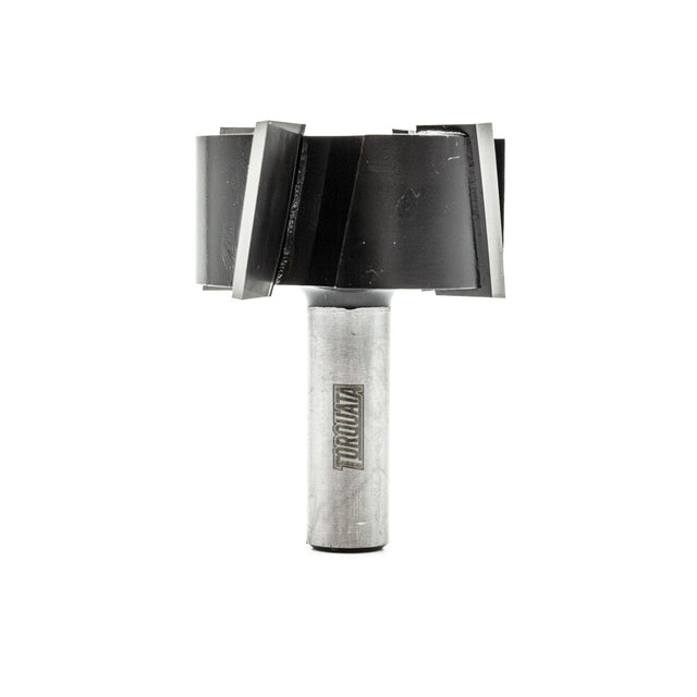 Torquata Dado Planer Router Bit 1/2in Shank cutting through wood with precision