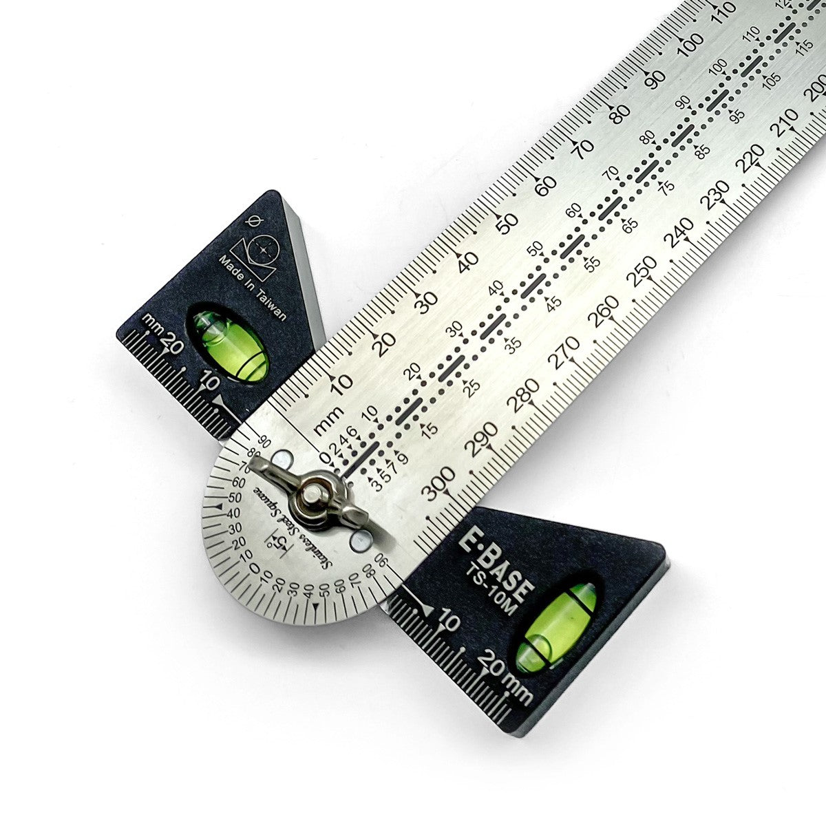 E-BASE 300mm Multifunction T-Square Ruler showing innovative design for precise marking and measuring