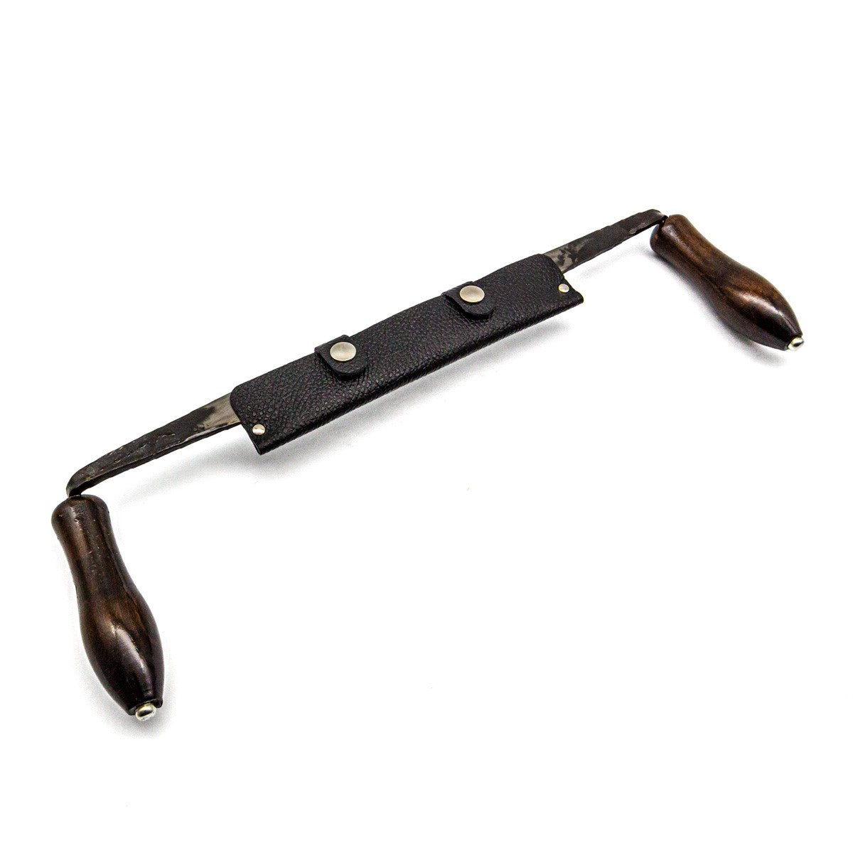 Narex straight drawknife with beech handles and leather cover, woodworking hand tool for shaping wood smoothly