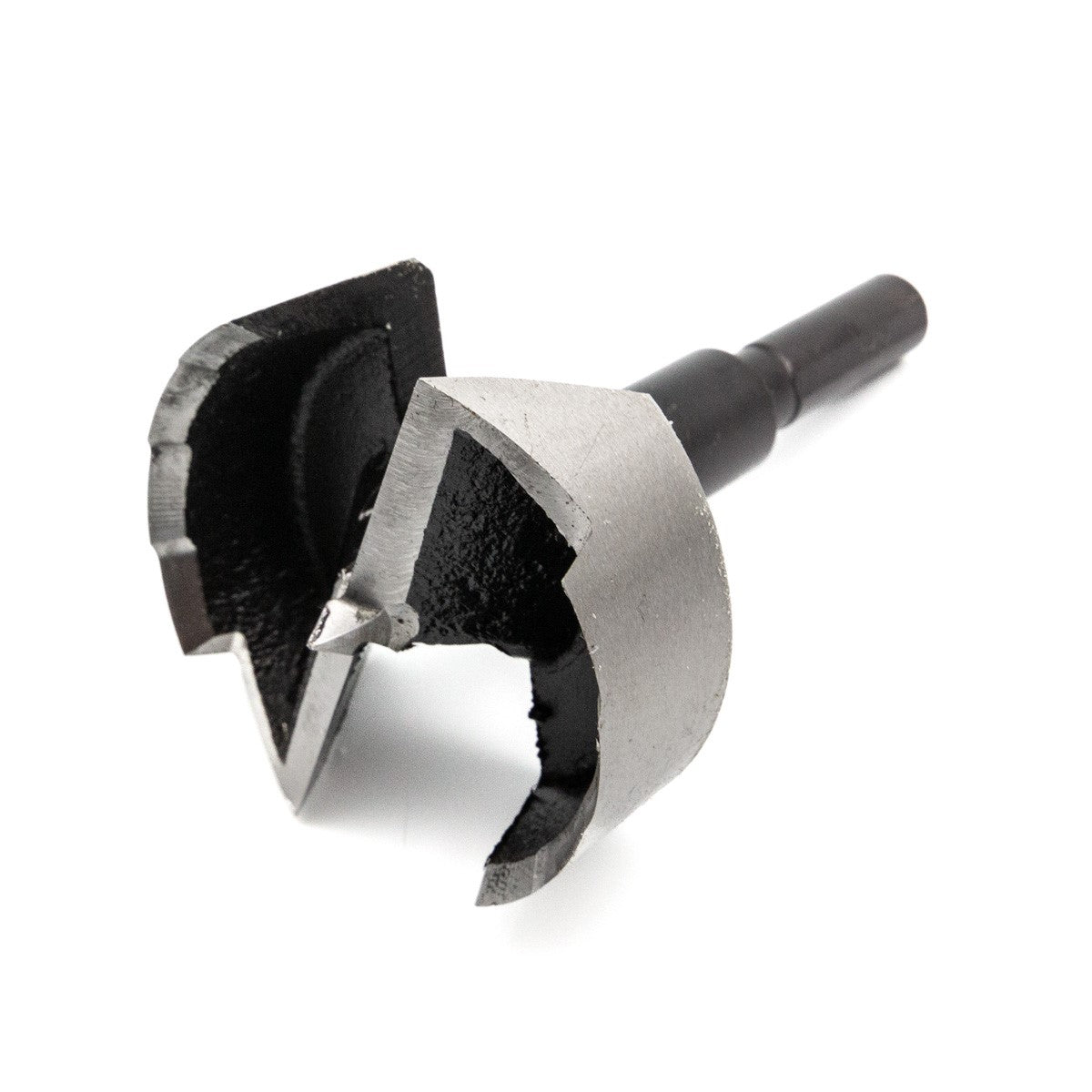 Fisch Black Shark Pro Forstner Bits cutting through hardwood with precision