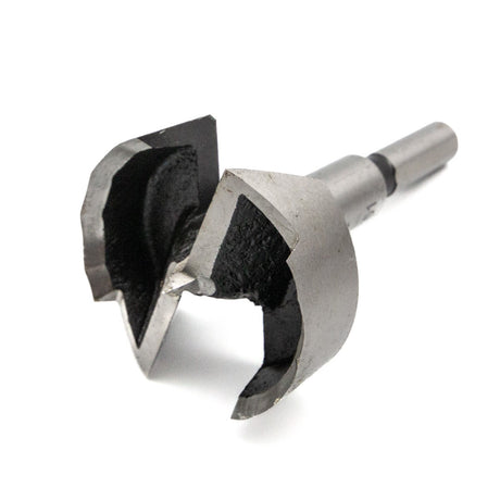 Fisch Wave Cutter Forstner Bits in action, showcasing wavey peripheral cutting-edge for high performance drilling