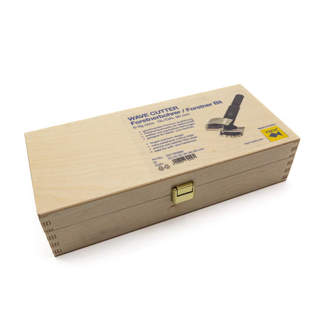 Fisch Wave Cutter Forstner Bits Set of 6 in action, showcasing wavey peripheral cutting-edge for precision drilling