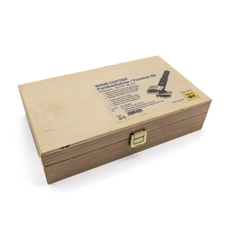 Fisch Wave Cutter Forstner Bits Set of 6 Metric with Extension Bar & Sleeve, showcasing the unique wavey peripheral cutting-edge