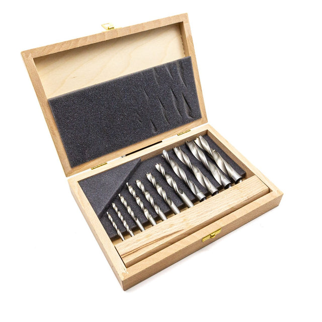 Fisch Professional Brad Point Drill Bits 11 Piece Set, high-performance HSS drill bits with brad point lip and spur tip