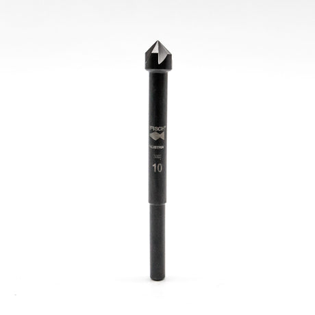 Fisch Rose Head Countersink Drill Bits in hardened steel for chamfering drilled holes. Ideal for woodworking enthusiasts and pros