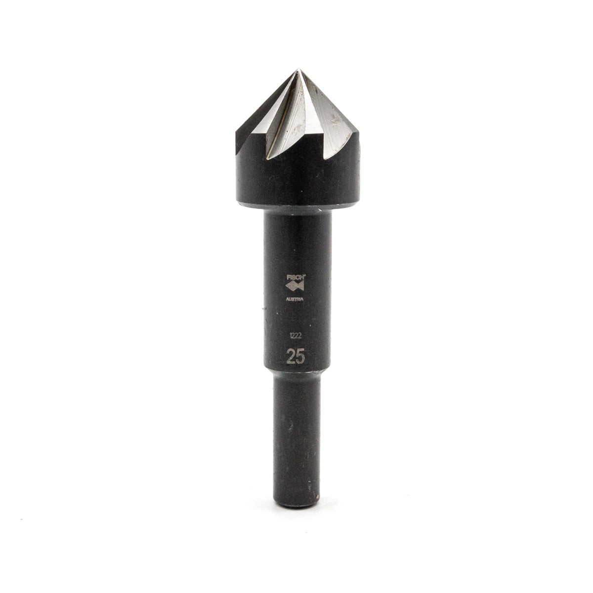Fisch Rose Head Countersink Drill Bits in use on hardwood surface